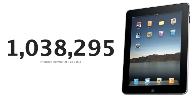 Apple продала более миллиона планшетников iPad