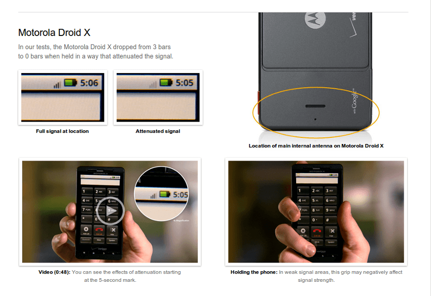 Apple: Motorola DROID X также страдает проблемой потери сигналов. Apple: Motorola DROID X также страдает проблемой потери сигналов. Фото.