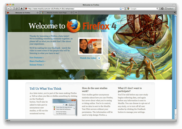 Mozilla представляет бета-версию Firefox 4.0 for Mac. Mozilla представляет бета-версию Firefox 4.0 for Mac. Фото.