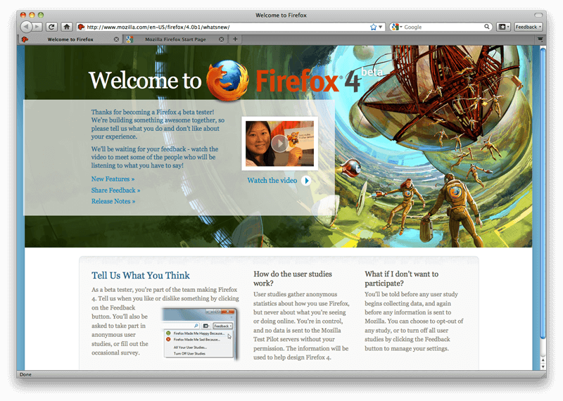 Mozilla представляет бета-версию Firefox 4.0 for Mac. Mozilla представляет бета-версию Firefox 4.0 for Mac. Фото.