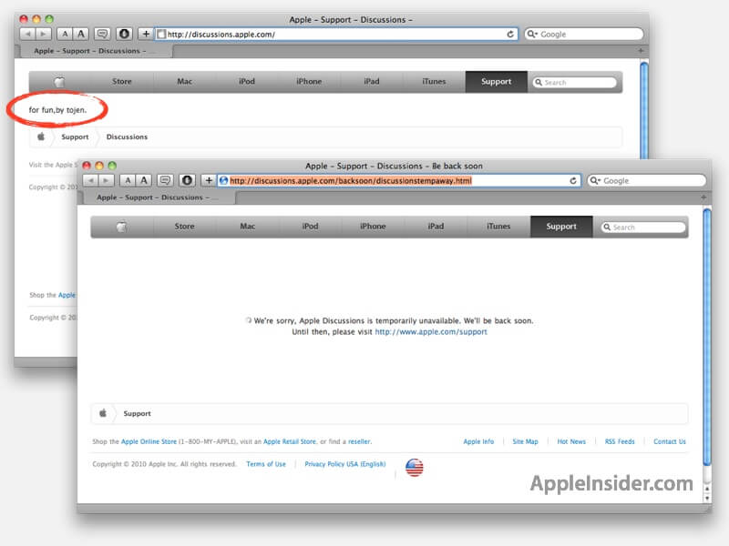 Форумы Apple подверглись хакерской атаке. Форумы Apple подверглись хакерской атаке. Фото.