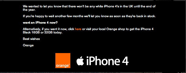 Orange: iPhone 4 White не появится в продаже до конца года. Orange: iPhone 4 White не появится в продаже до конца года. Фото.