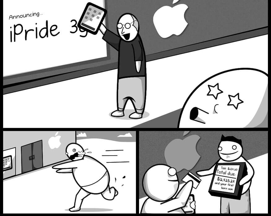 Реалистичный комикс про Apple. Фото.