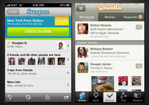Foursquare and Gowalla Screen