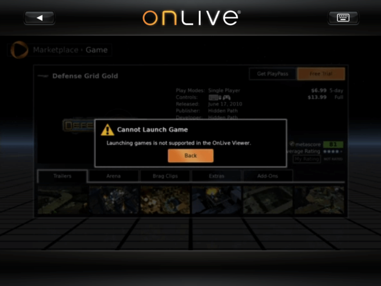 OnLive viewer: разочарование года. OnLive viewer: разочарование года. Фото.