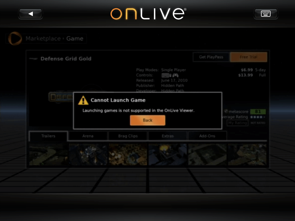 OnLive viewer: разочарование года. OnLive viewer: разочарование года. Фото.