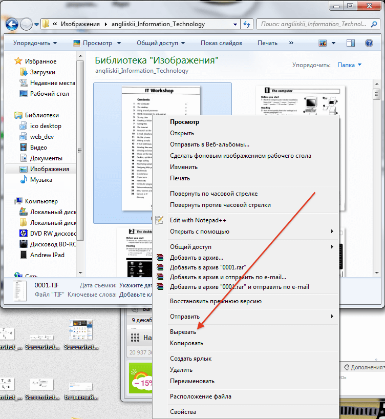Finder: почему нет Cut? Фото.