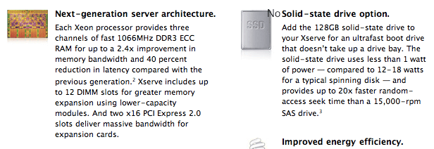 SSD накопители больше недоступны как опция для XServe. SSD накопители больше недоступны как опция для XServe. Фото.