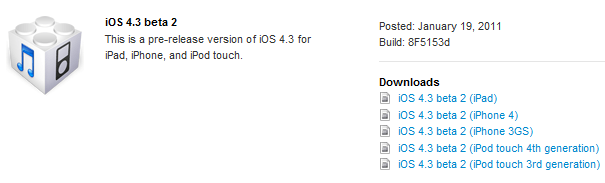 iOS 4.3b2 доступна для скачивания! iOS 4.3b2 доступна для скачивания! Фото.