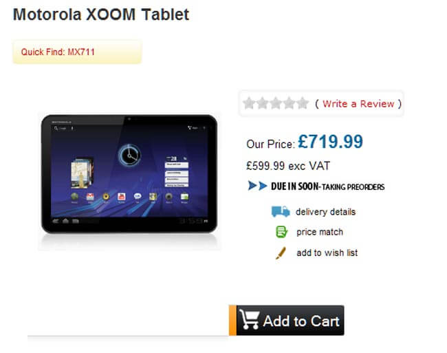 Motorola Xoom будет существенно дороже iPad? Motorola Xoom будет существенно дороже iPad? Фото.