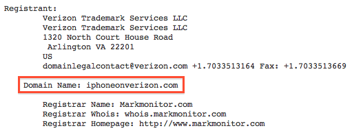 Verizon Wireless купила два новых домена для iPhone CDMA? Verizon Wireless купила два новых домена для iPhone CDMA? Фото.