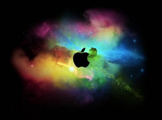 Логотип Apple в фантастических облаках Логотип Apple в фантастических облаках