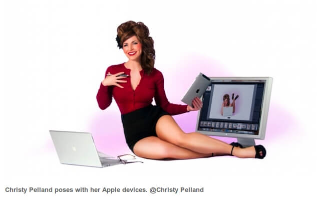 Кристи Пеллэнд в окружении своих устройств от Apple Кристи Пеллэнд в окружении своих устройств от Apple