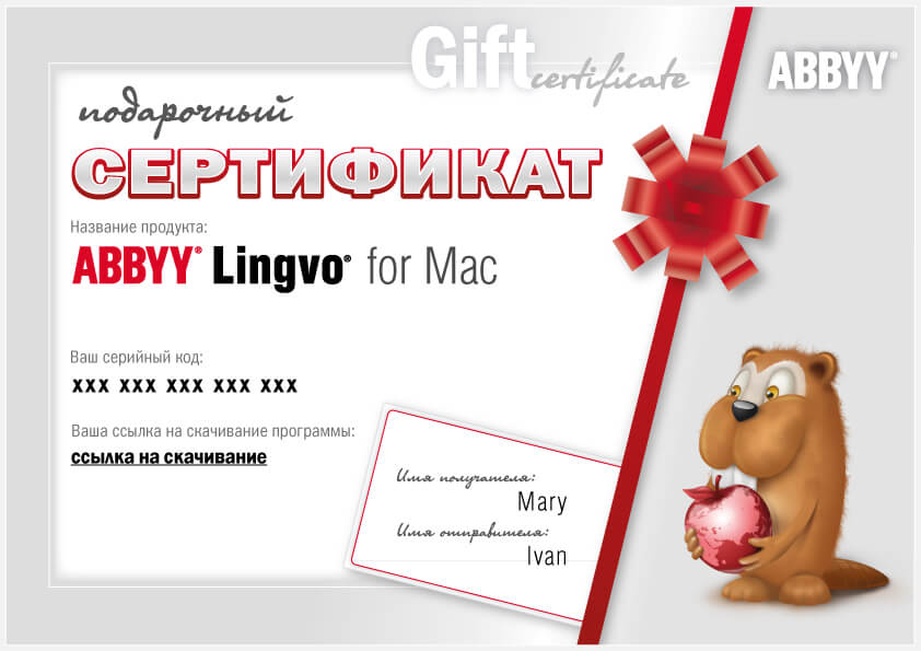 Подарочные сертификаты на продукты ABBYY. Подарочные сертификаты на продукты ABBYY. Фото.
