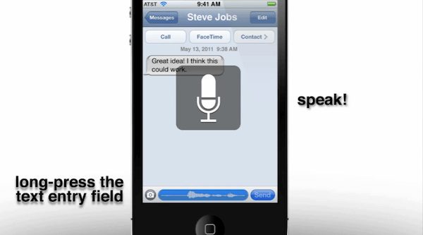 iOS 5 и концепция системы распознавания голосовых команд. iOS 5 и концепция системы распознавания голосовых команд. Фото.