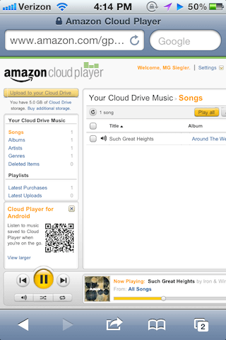 Amazon Cloud Player теперь работает и на iOS. Amazon Cloud Player теперь работает и на iOS. Фото.