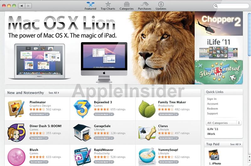 Mac OS X Lion будет продаваться через Mac App Store. Mac OS X Lion будет продаваться через Mac App Store. Фото.