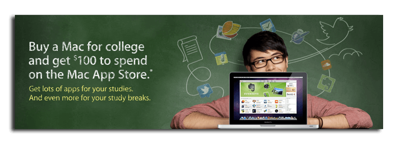 Старт акции «back-to-school»: покупай Mac, получай $100 карту App Store в подарок. Старт акции «back-to-school»: покупай Mac, получай $100 карту App Store в подарок. Фото.