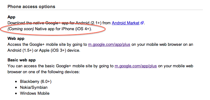 Google готовит нативное приложение Google+ для iPhone. Google готовит нативное приложение Google+ для iPhone. Фото.