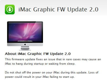 Обновление iMac Graphic FW Update 2.0. Обновление iMac Graphic FW Update 2.0. Фото.