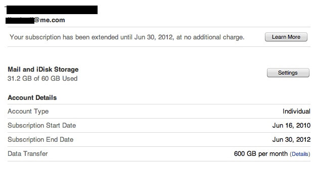 Абоненты MobileMe будут обслуживаться до 30 июня 2012 года. Абоненты MobileMe будут обслуживаться до 30 июня 2012 года. Фото.