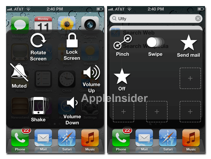 Новые возможности Apple iOS 5: функция Assistive Touch. Новые возможности Apple iOS 5: функция Assistive Touch. Фото.