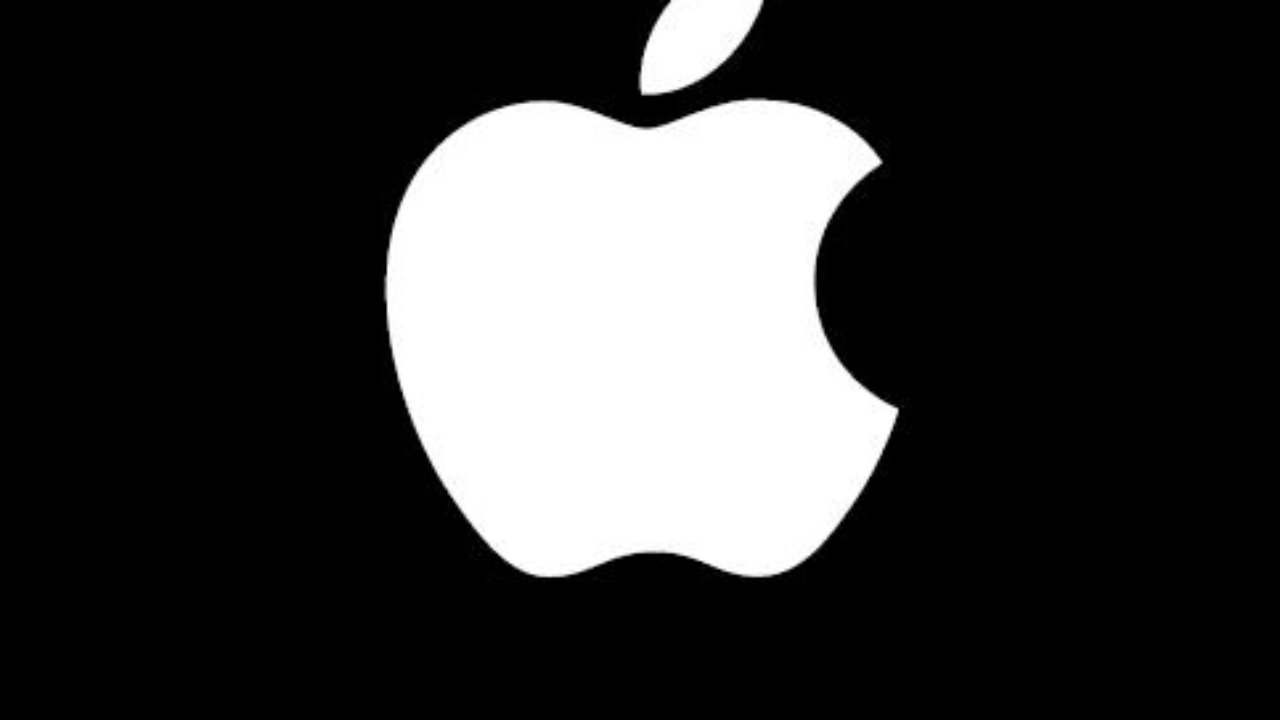 логотип эппл на черном фоне