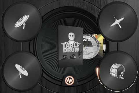 TableDrum — барабанная установка из подручных предметов. TableDrum — барабанная установка из подручных предметов. Фото.