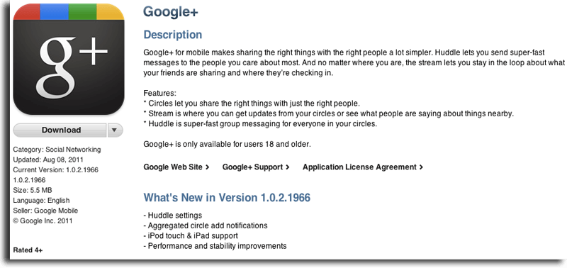 Служба Google+ пришла в iPad. Служба Google+ пришла в iPad. Фото.