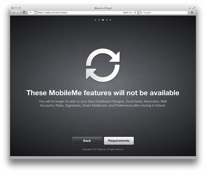 Apple «официально» отказалась от некоторых функций MobileMe. Apple «официально» отказалась от некоторых функций MobileMe. Фото.
