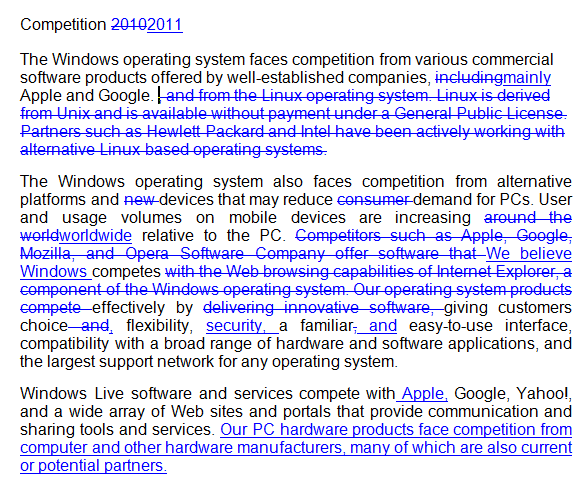 Microsoft корректирует форму 10K, увеличивая конкурентную значимость Apple. Microsoft корректирует форму 10K, увеличивая конкурентную значимость Apple. Фото.