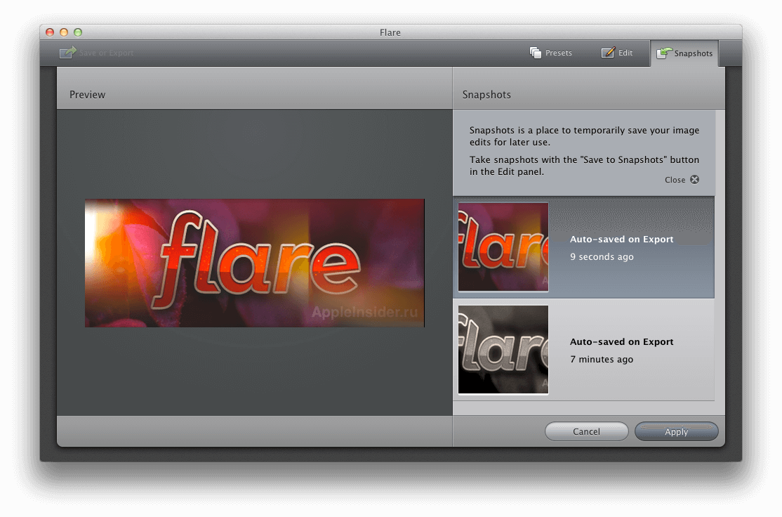 [Mac App Store] Flare — легкий, но очень функциональный графический редактор. Фото.