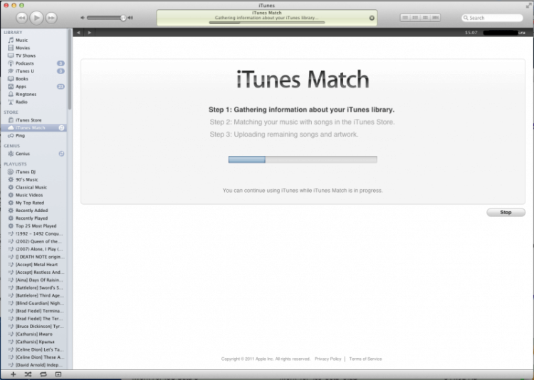 iTunes Match — первые впечатления. Фото.