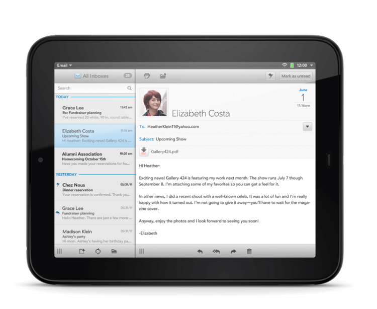 HP продолжит производство планшета TouchPad по разным причинам. HP продолжит производство планшета TouchPad по разным причинам. Фото.
