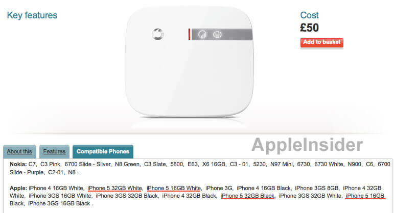 На сайте оператора Vodafone указано, что Apple iPhone 5 выйдет в конфигурациях 16GB, 32GB. На сайте оператора Vodafone указано, что Apple iPhone 5 выйдет в конфигурациях 16GB, 32GB. Фото.