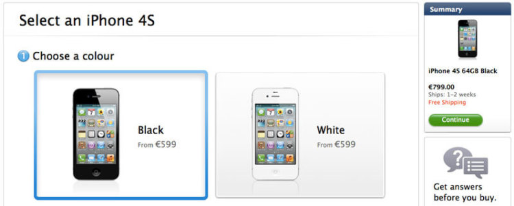 Apple начала принимать предзаказы на iPhone 4S в 22 объявленных странах. Фото.