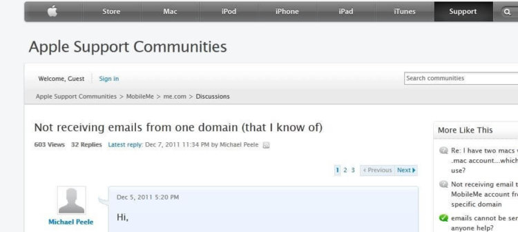 Американские пользователи Apple email не получают входящих писем. Фото.