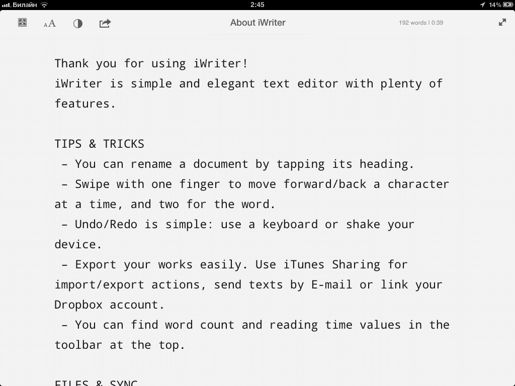 iWriter 01 iWriter 01