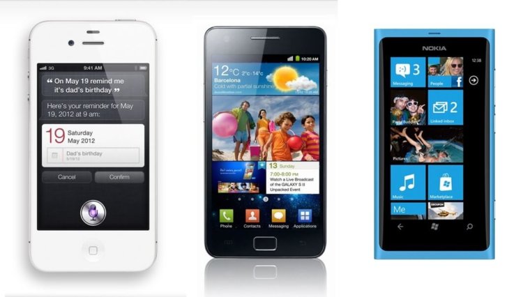 Новогодний сравнительный обзор iPhone 4S, Samsung Galaxy S II и Nokia Lumia 800. Фото.