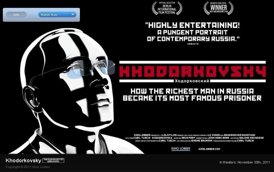 В iTunes появился трейлер фильма «Ходорковский» В iTunes появился трейлер фильма «Ходорковский»
