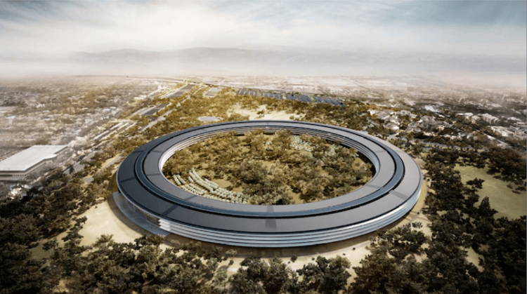 Apple представила обновленные изображения своего будущего офиса. Фото.