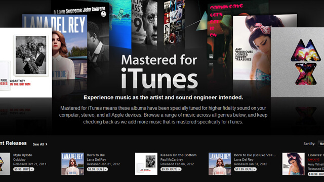 Apple добавила раздел «Mastered for iTunes» для улучшенных песен. Фото.