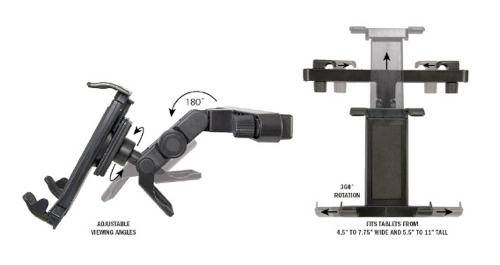 Bracketron Universal Tablet Headrest Mount - 4 Bracketron Universal Tablet Headrest Mount - 4