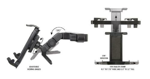 Bracketron Universal Tablet Headrest Mount - 4 Bracketron Universal Tablet Headrest Mount - 4