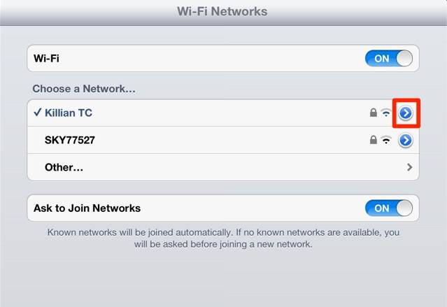 настройки Wi-Fi настройки Wi-Fi