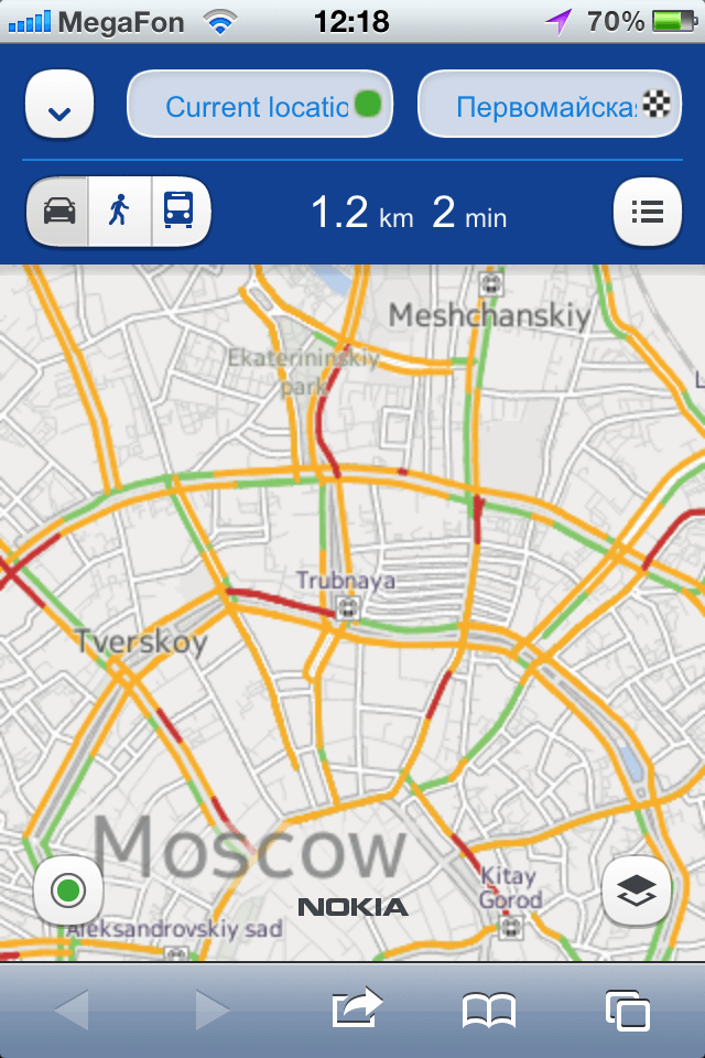Пробки на Nokia Maps Пробки на Nokia Maps