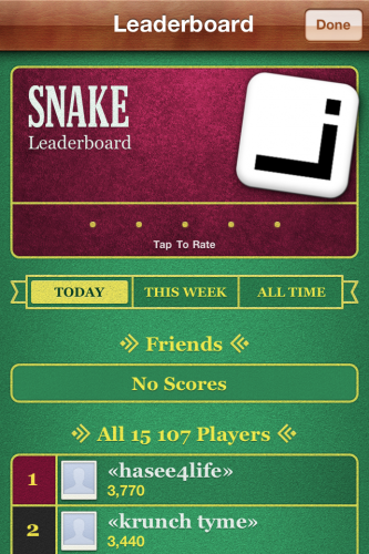 Окно Game Center Окно Game Center