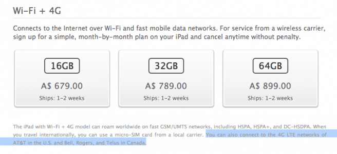 iPad c поддержкой 4G iPad c поддержкой 4G