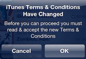 iTunes Terms & Conditions Have Changed iTunes Terms & Conditions Have Changed