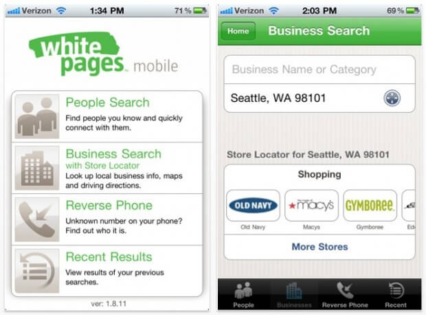 Приложение White Pages Приложение White Pages
